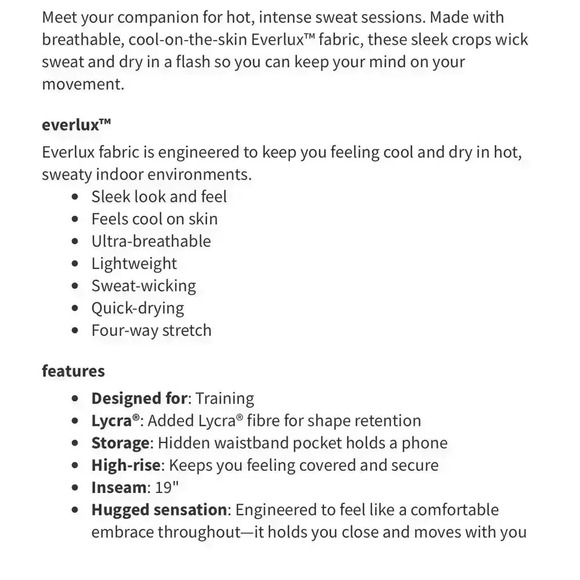 Lululemon In Movement Crop Everlux Deep Marine Blue Size 6 - Picture 7 of 10